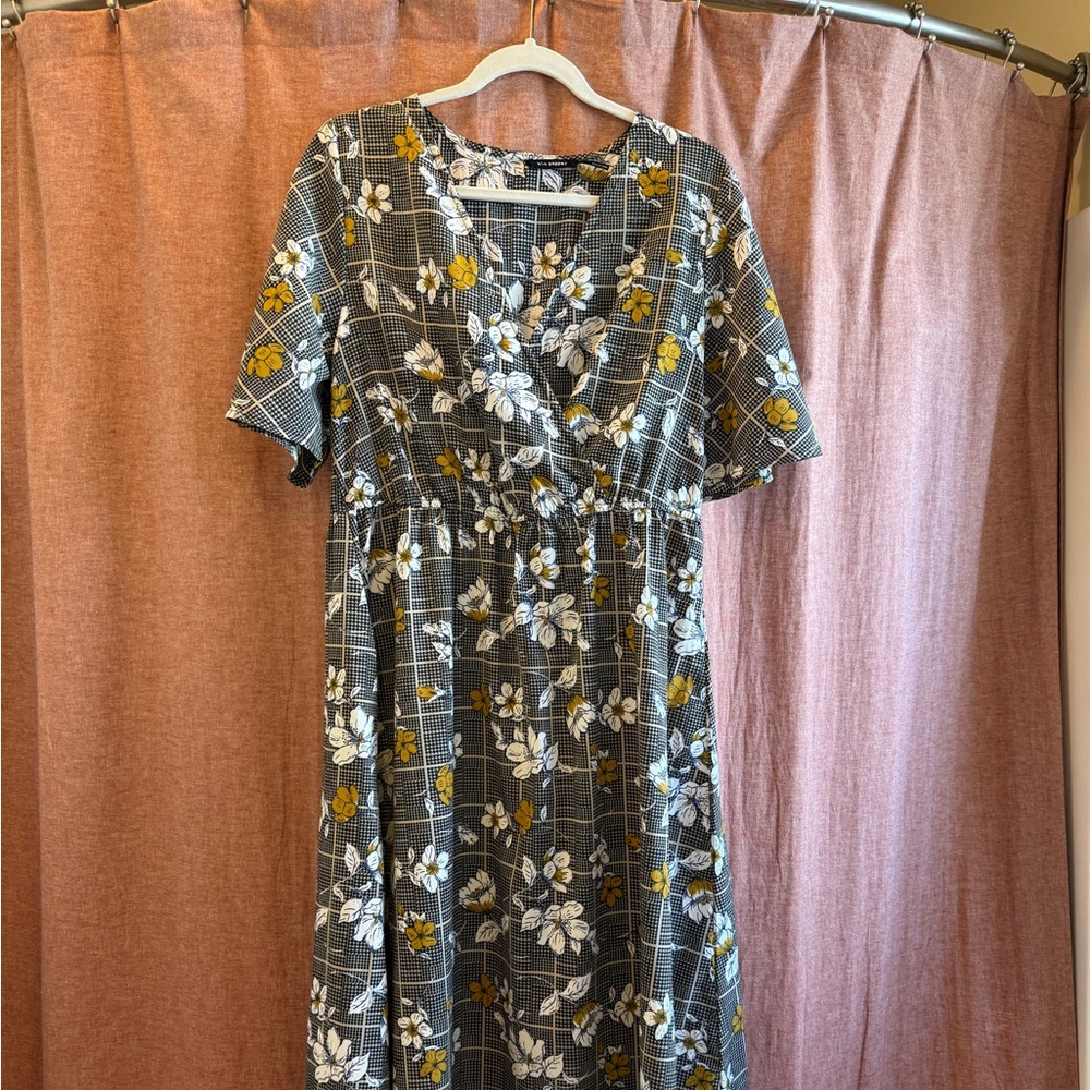 Blu Pepper Brown Floral Midi Dress